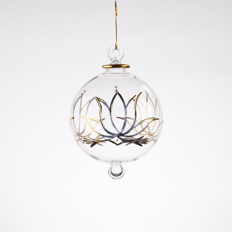 JULEKUGLE DESIGN 1010 KRYSTAL MED GULD billede 2