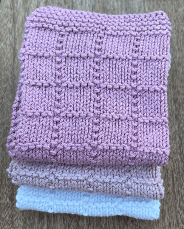 Kit: Gæstehåndklæder med rudestruktur (til 3 stk.) indisk ØKO-TEX bomuld 8/4 (garn og opskrift) billede 3