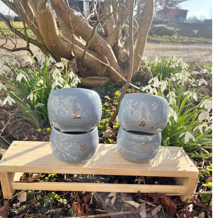 Snefnug – porcelæn og guld billede 9