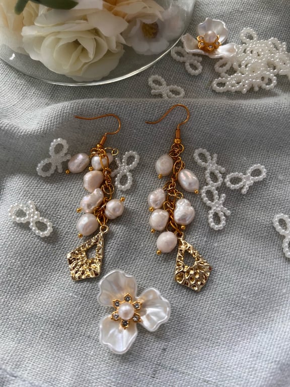 Lækre øreringe med ferskvandsperler billede 6