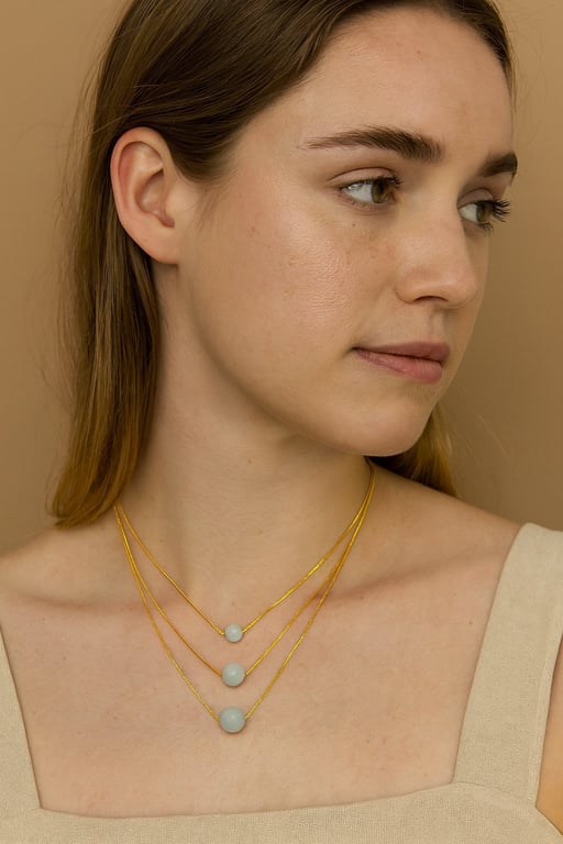 Akvamarin- vedhæng billede 6