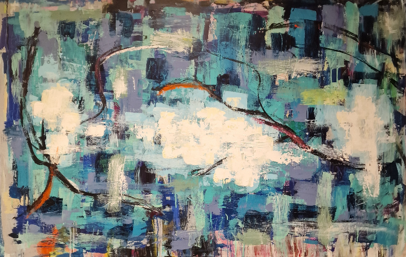 # 1152 Kunst værk 90 X 140 cm - SOLD billede 3