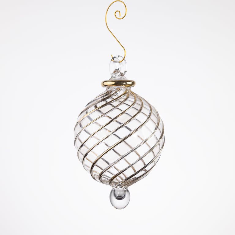 JULEKUGLE DESIGN 1004 KRYSTAL MED GULD ELLER HVIDGULD billede 3