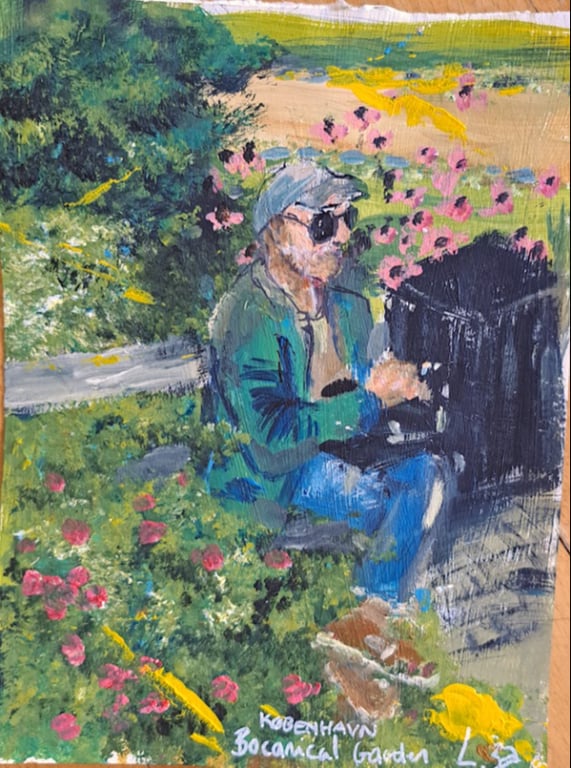 Botanisk stener, akryl på papir, 14,5x18,5