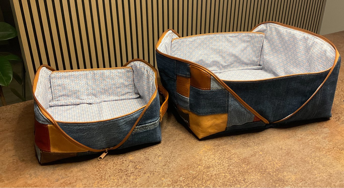 Skind boks upcycling "LILLESØSTER" 21 x 11 x11 cm billede 2