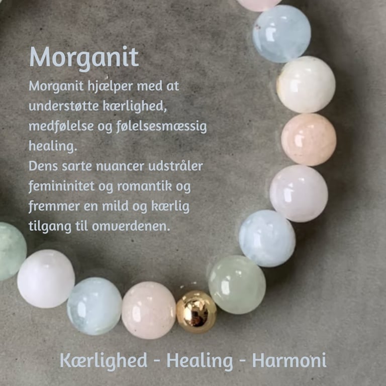 Morganit armbånd 4-6mm billede 2