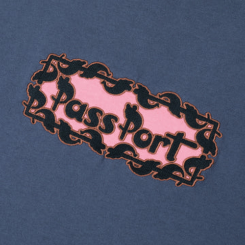 Pass~Port, Pattoned T-shirt, Blue, Str. L (2)