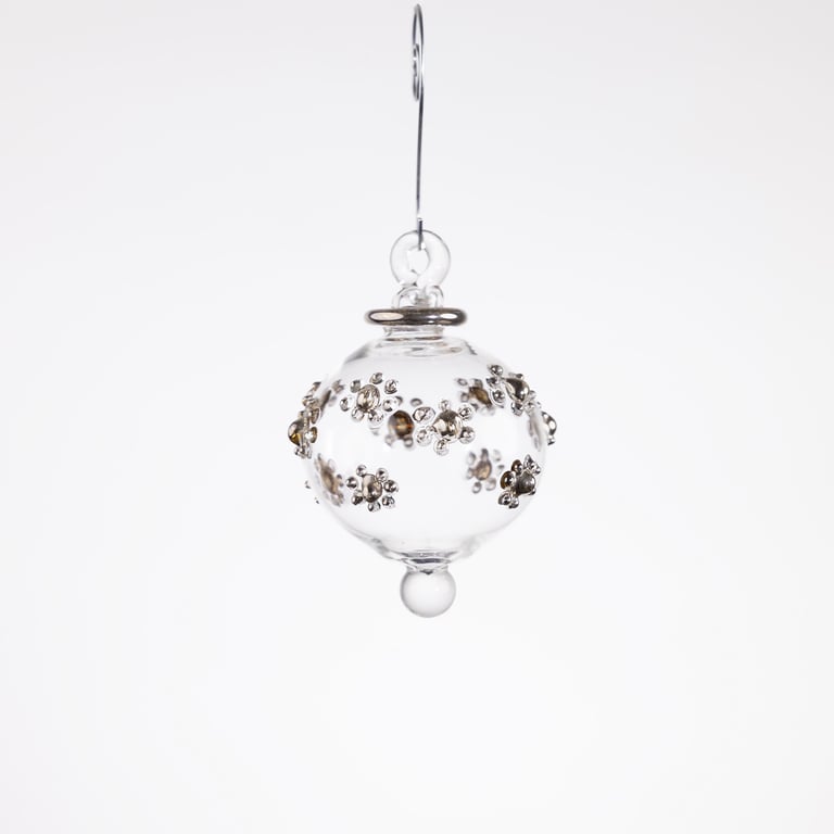 JULEKUGLE DESIGN 1021 KRYSTAL MED GULD billede 2