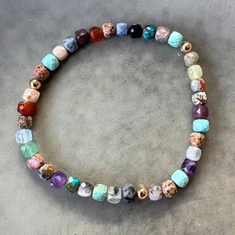 Mix sten armbånd 4mm billede 2