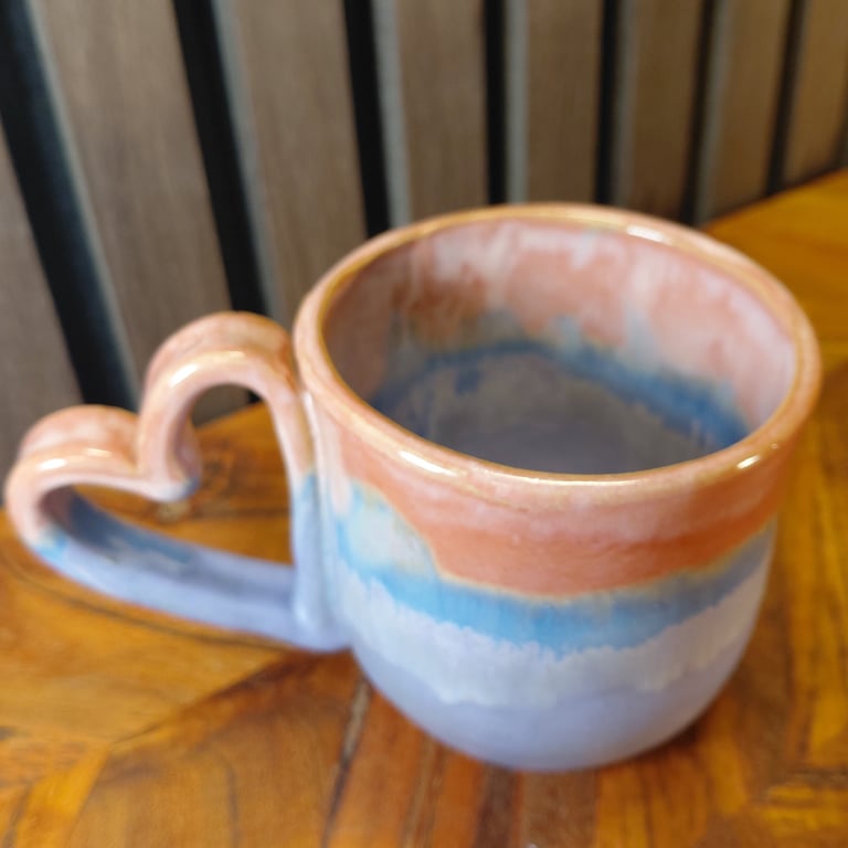 Kop med hjertehank lilla/rose billede 2