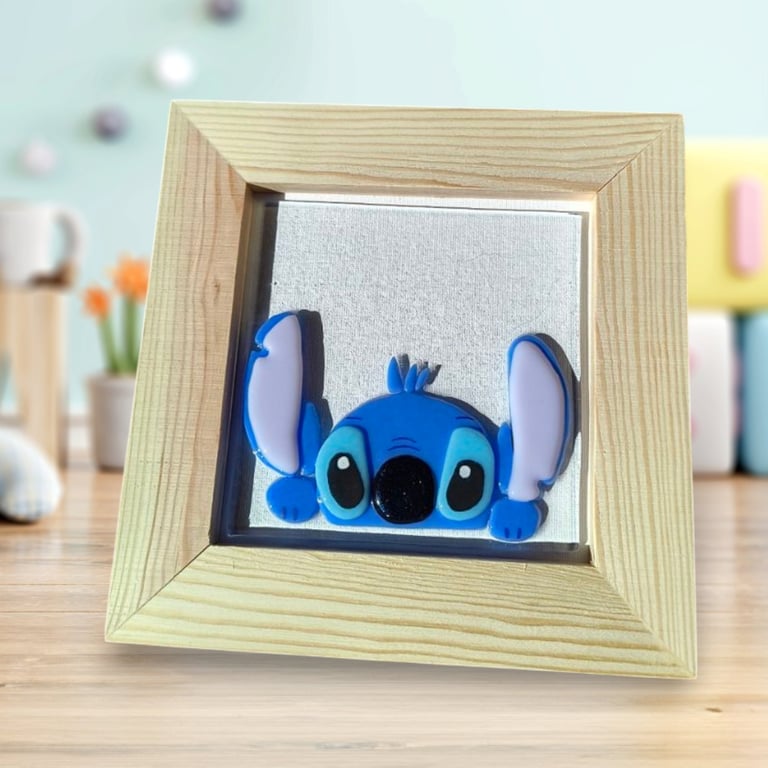 Stitch i træramme