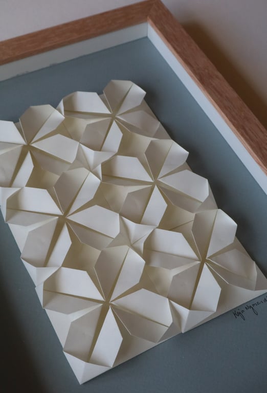 A4, Foldet værk, dueblå, indrammet  (4)