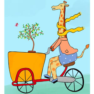 Plakat: Cykel Giraffen – produktbillede