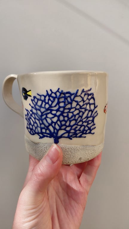 koraler kop, med fisk og Skildpadde  billede 3