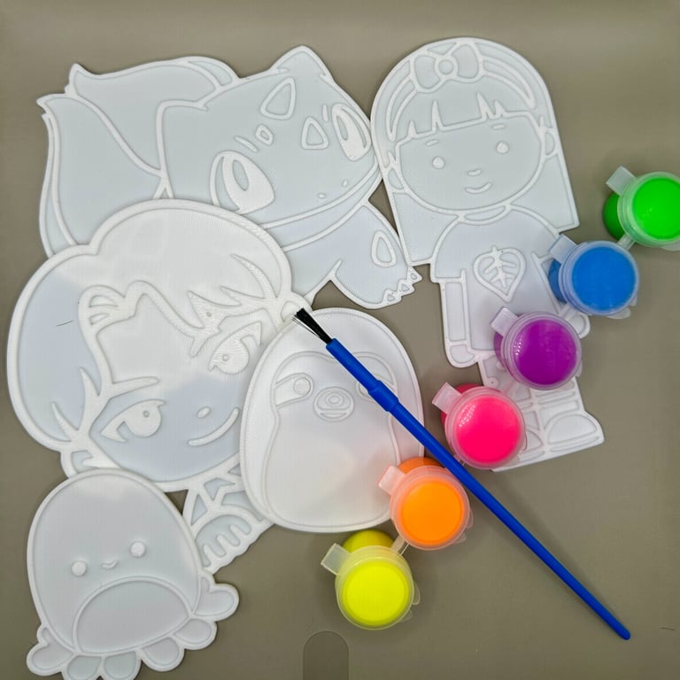 DYI Maleplader til akrylmaling - inkl. akrylmaling og malerpensel