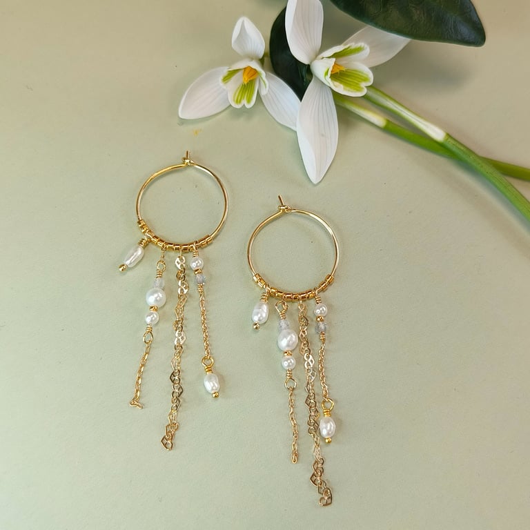 Snedronningen - øreringe ferskvandsperler