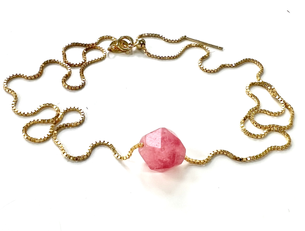 Pink Rhodonit star cut- vedhæng