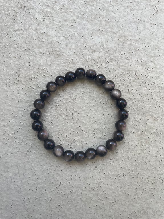 Sølv Obsidian Royal - Kvalitet AAAA billede 3