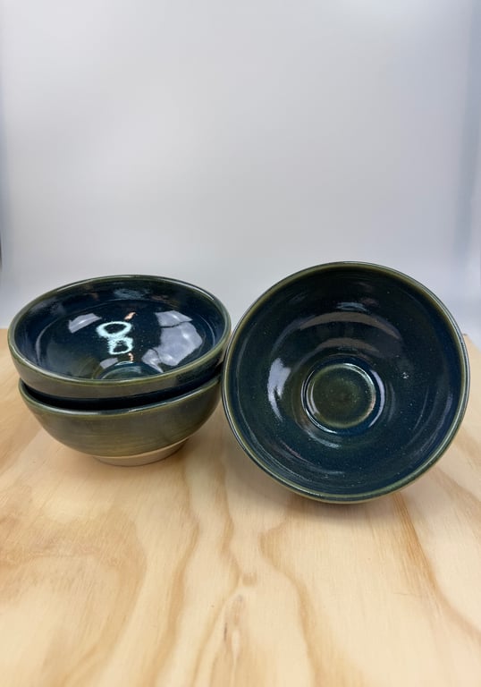 Grøn Metallisk skål - Ø 14,5 cm (3 ens)