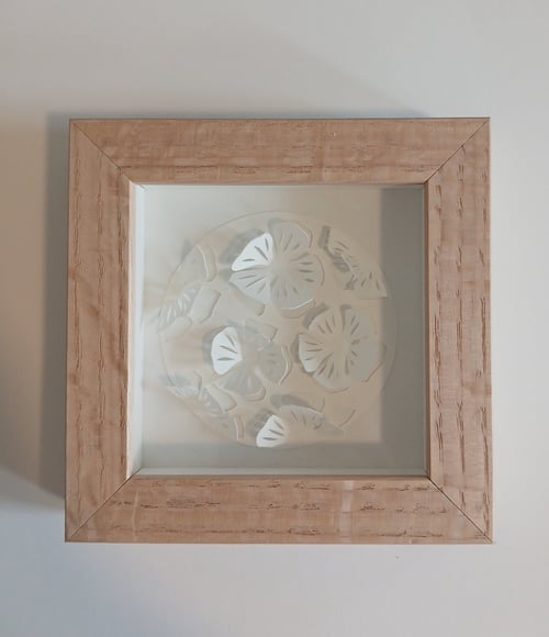 10x10, 3D papercut, hvid, indrammet 