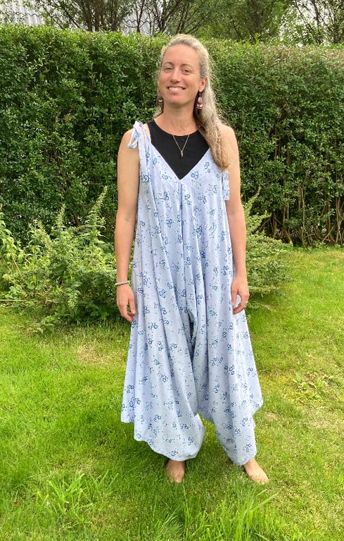 Mathilde-Jumpsuit med blå striber billede 4