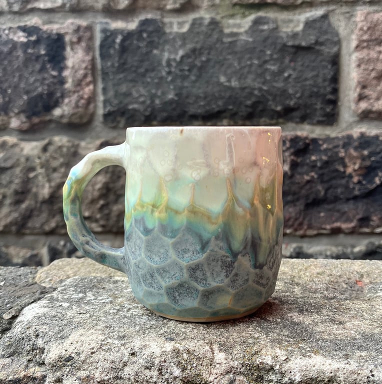 Facetskåret kop med hank billede 5