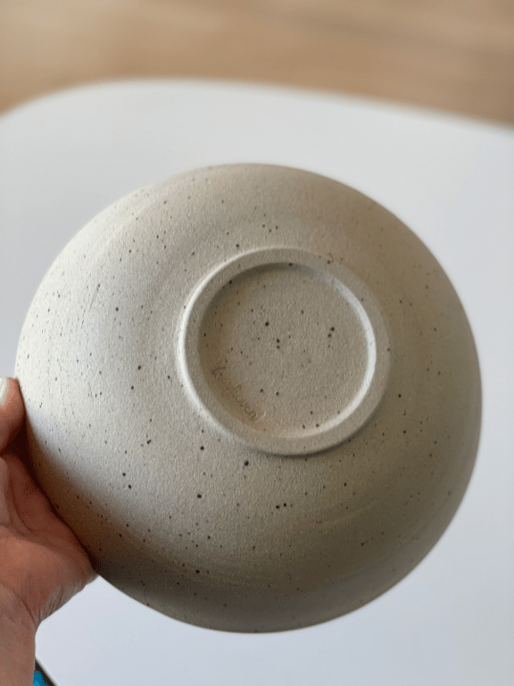 Salatskål/fad, skifergrå/cremehvid - ø 23 cm billede 3