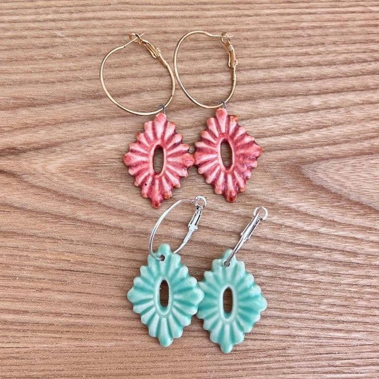 Lys grøn - øreringe billede 5