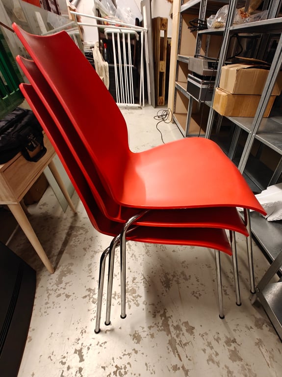 8 stk. Kartell MAUI designstole – Rød – Vico Magistretti