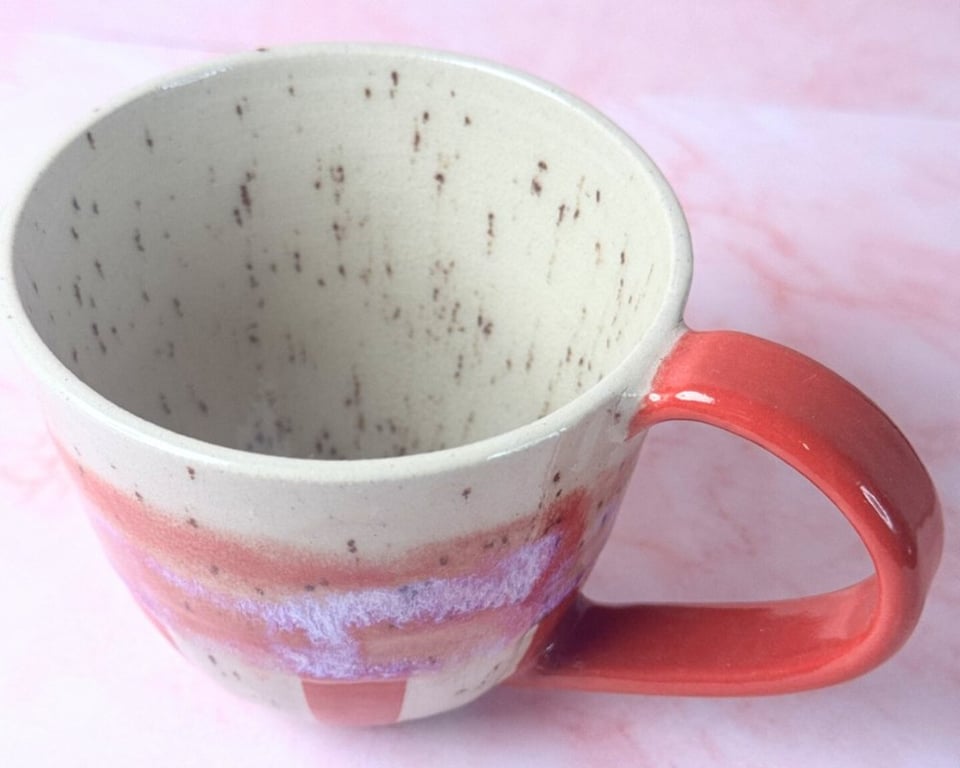 Tivoli-kop i rød, lyserød og plettet creme billede 2