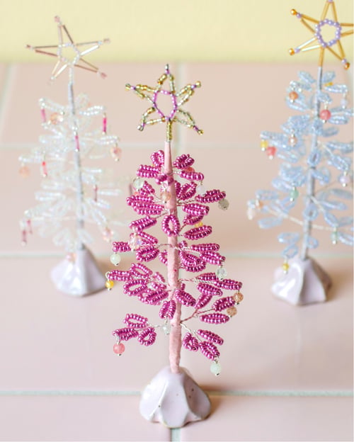 Lille perlejuletræ - Pink metallic (2)