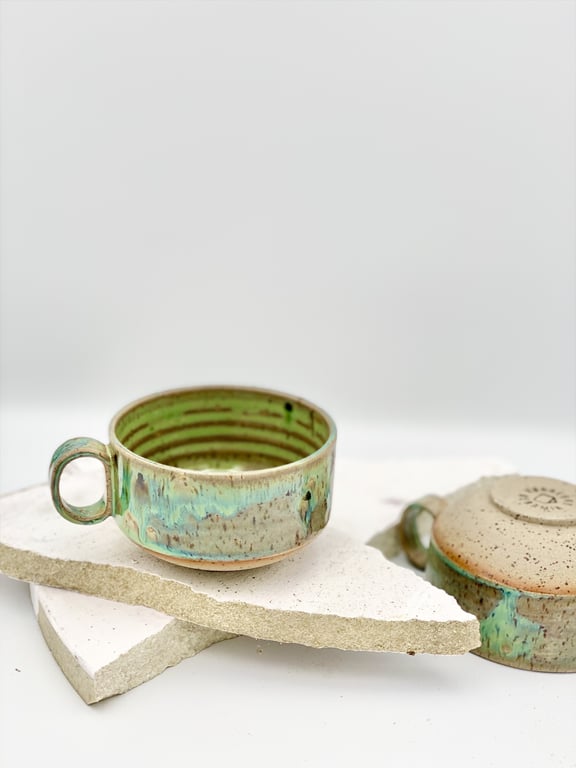 Kanso serien: Blå/grøn med hank  billede 2