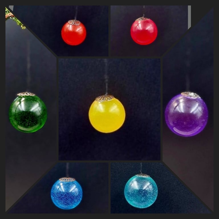 Rød / pink vinduespynt ø 2 cm billede 2