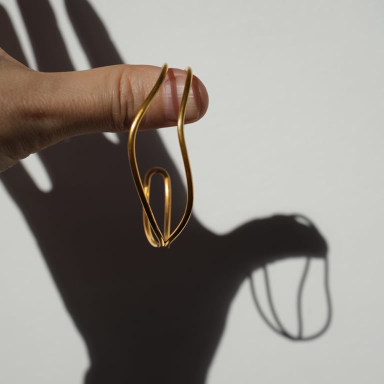 INEL Ocean Waves Bracelet Gold-Plated Silver billede 5