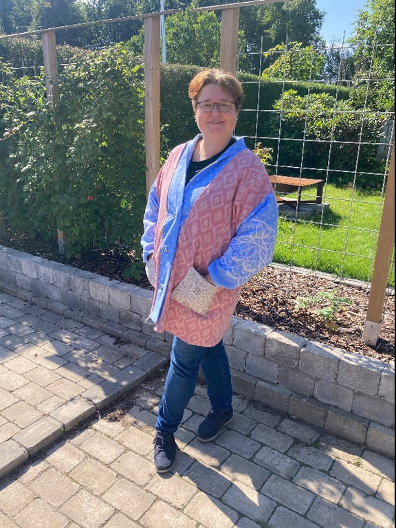 Oversize jakke i forårsfarver billede 4