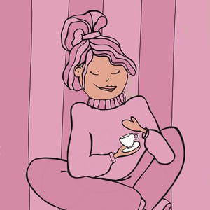 Plakat: Kaffepausen pink – produktbillede
