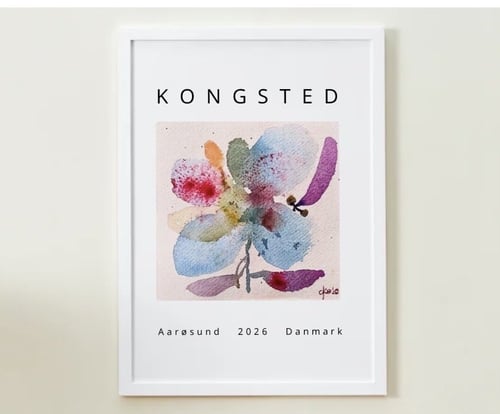 Den lille enkle - print af original akvarelblomst (2)