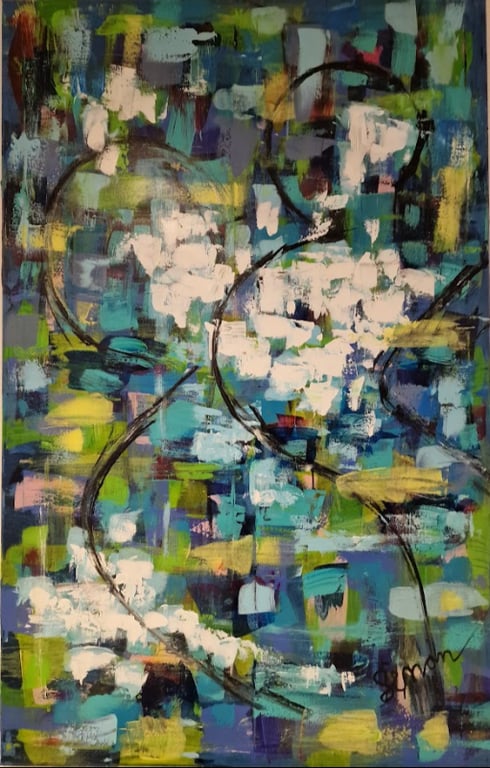 #1172 kunstværk 100X140 cm SOLD billede 2