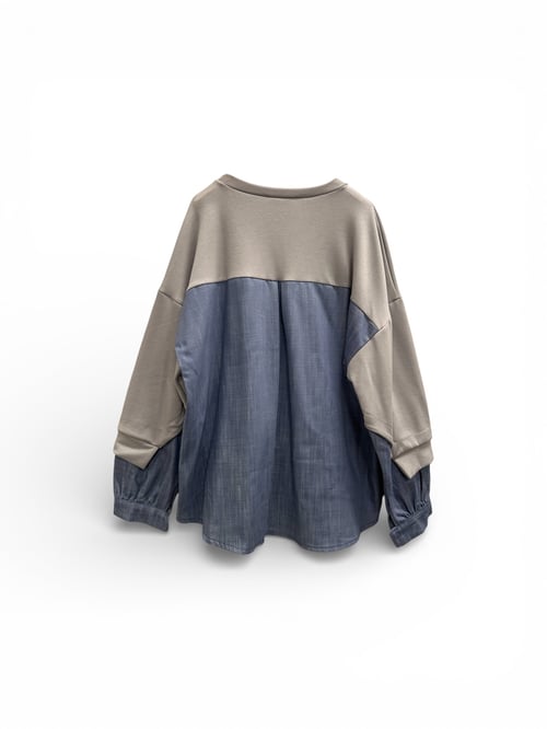 Lily Unik Shirt/Blouse. Grey/denim blue. Onesize 36-44 (5)