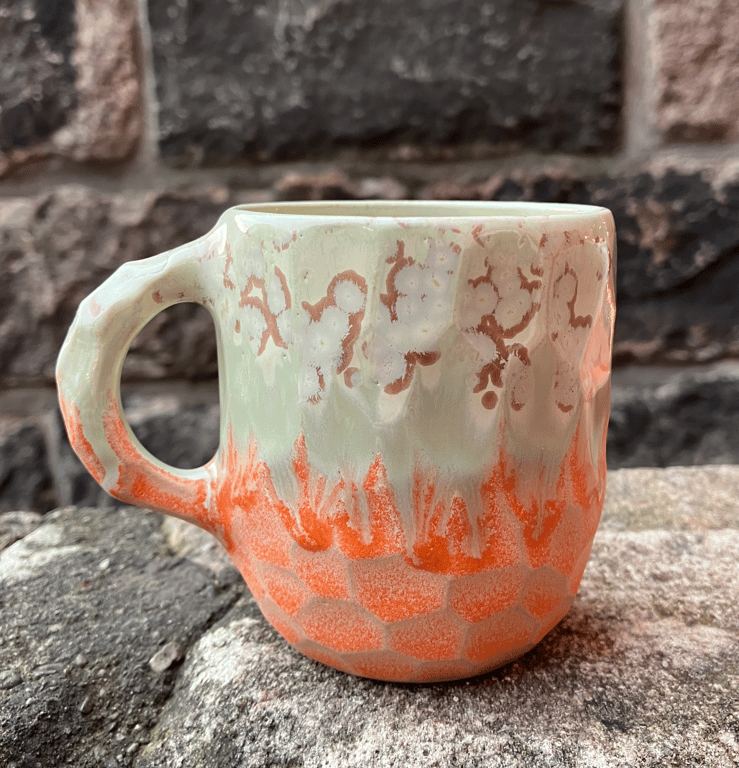 Facetskåret unika kop med hank 