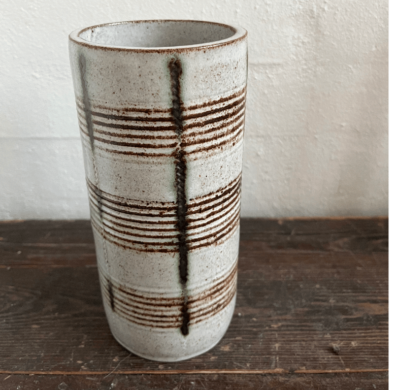 Vase, hvid nistret, 19 cm billede 2