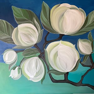 Maleri Magnolia 100 x 100  – produktbillede