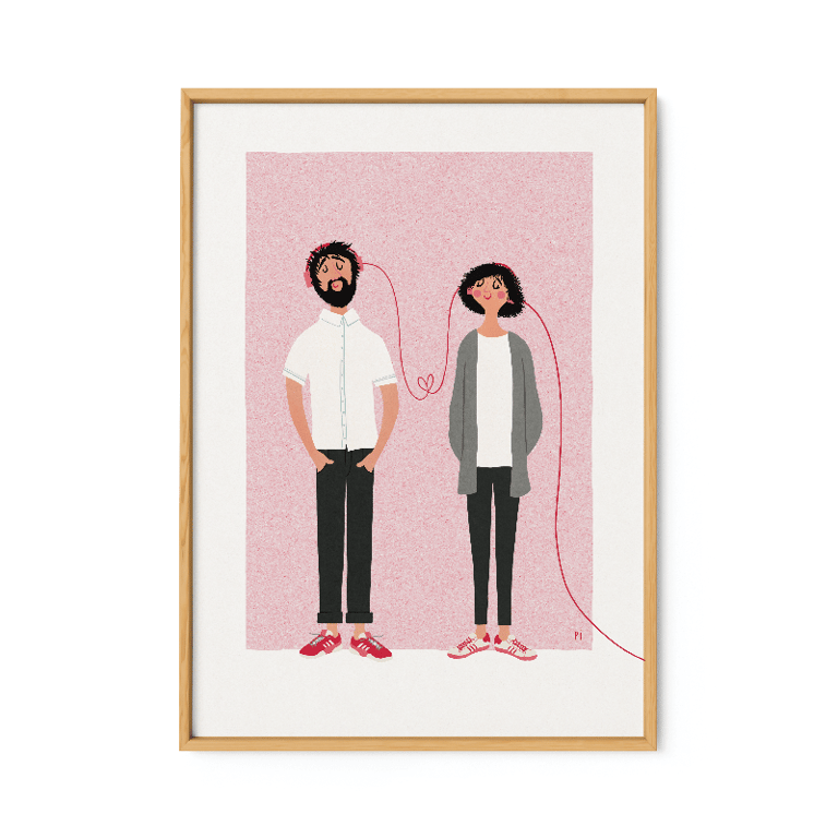 Hjertelyd – sort hår – plakat billede 2