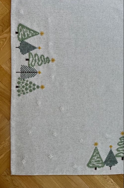 Grøn jul med stil - juletræstæppe 2028-1                             Str. 140 x 140 cm. (4)
