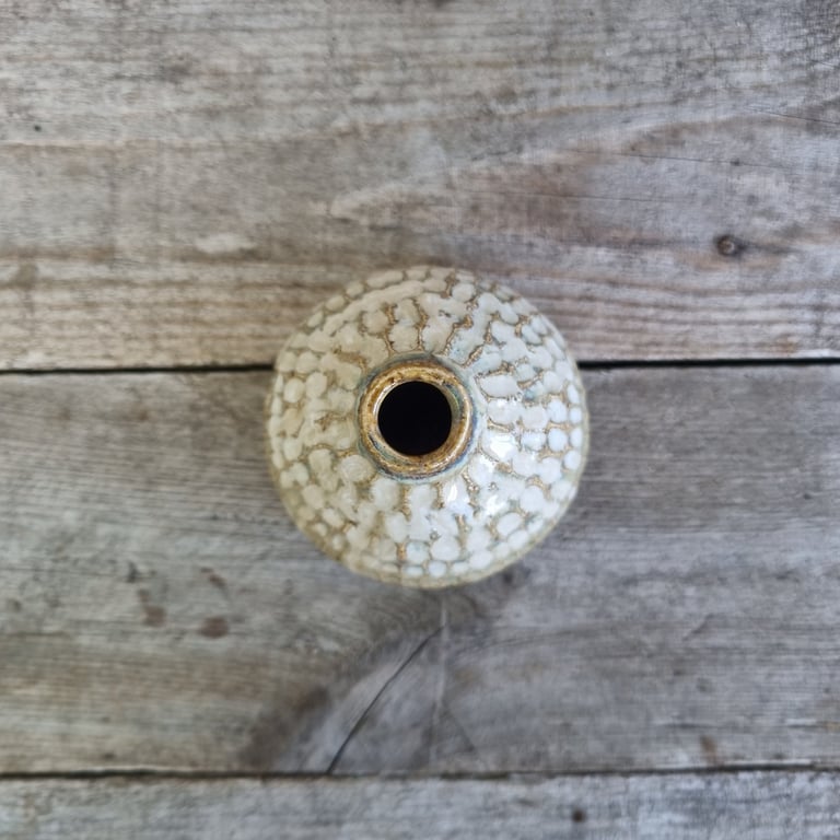 Vase i brun beige glasur  billede 2