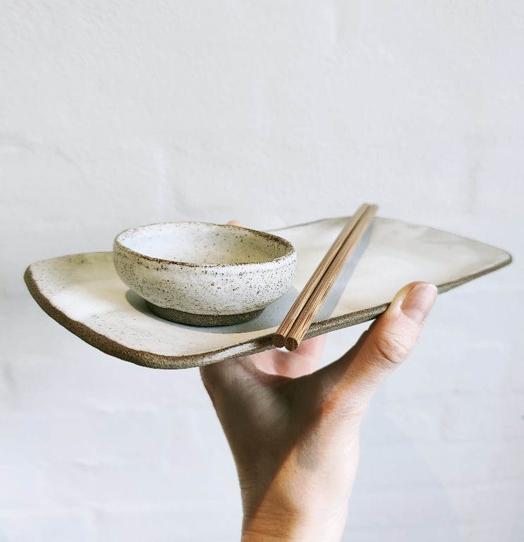 SUSHI TALLERKEN HVID billede 2