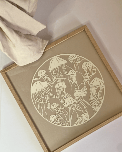 Bestillingsværk 30x30cm - Hav af gopler, indrammet