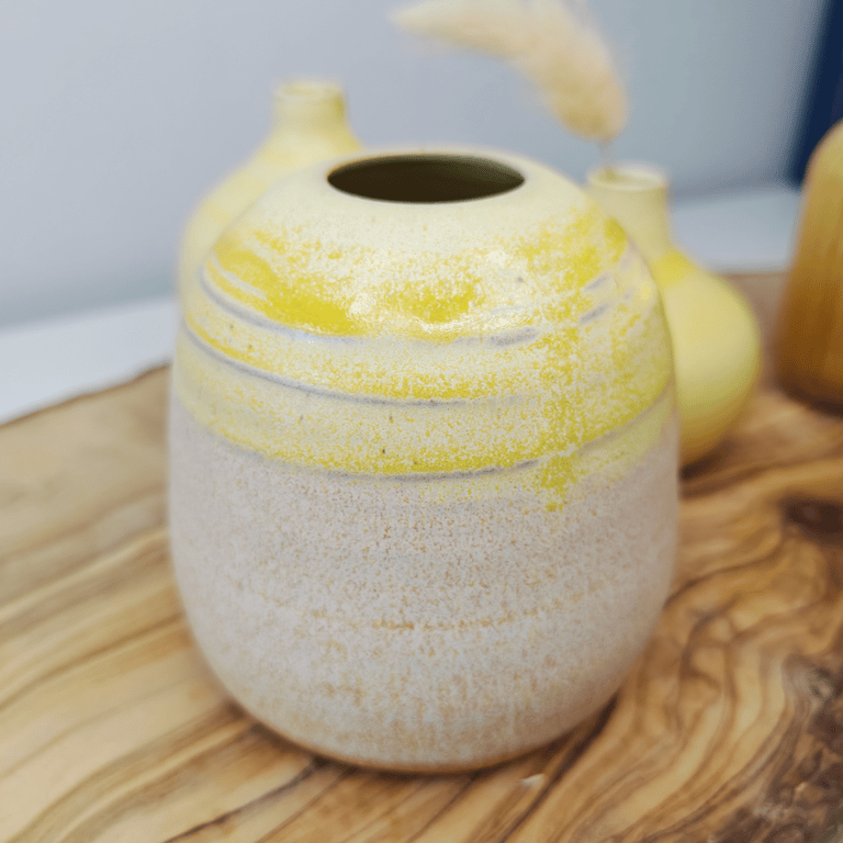 Lyserød / gul mini vase billede 2