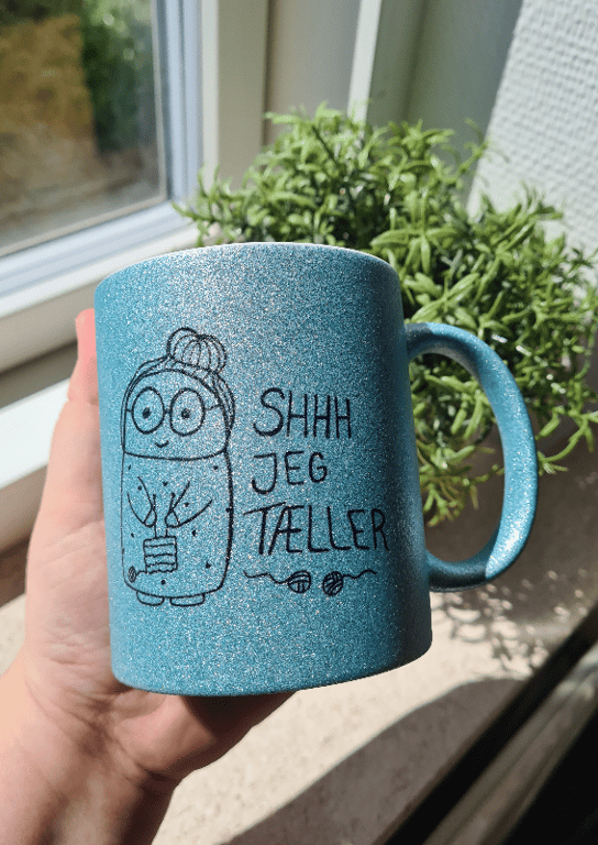 Krus: shhh jeg tæller Lys blå Glimmer
