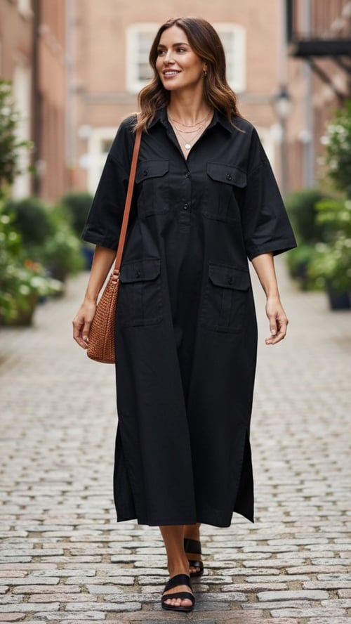 Ruby Cotton dress. Black. Onesize 36-46. (2)
